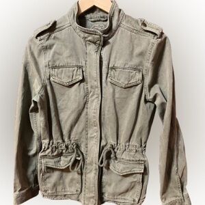 Lucky Brand Women's Khaki Green Utility Cargo Jacket Size Small